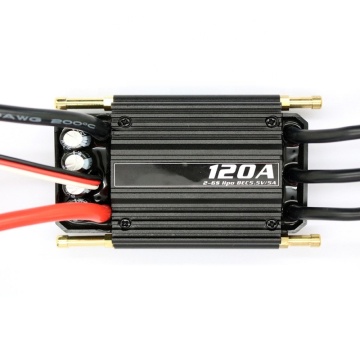 Bahagian Marin Penyejuk Air Panas dengan 5.5V/5A BEC 120amp Boat ESC
