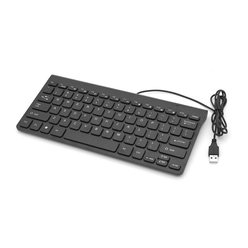 Office Home Portable Slim Waterproof Keyboard Mini USB Wired 78 Key For Laptop PC Computer Macbook