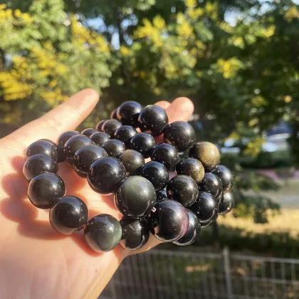 Golden Sheen Obsidian Crystal Bracelets for Women - Natural Healing Stone Jewelry