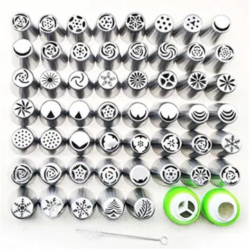 58pcs Russian Cake Icing Piping Nozzle Decorating Tips Baking Tools