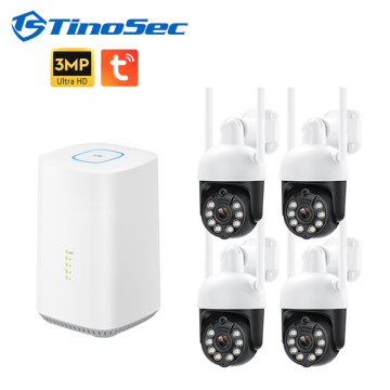 Tinosec 3MP WiFi Wireless Tuya Security Camera with Two-Way Audio and Human AI Detection for Outdoors