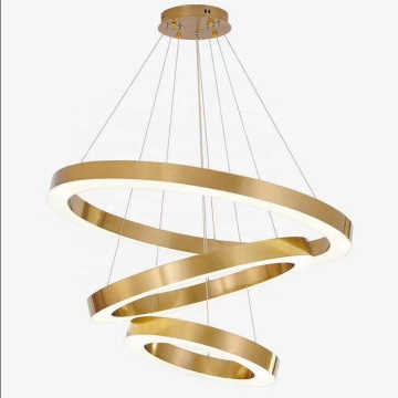 Huge Round Gold Modern Circle Shaped LED Hanging Lamp for Dining Room