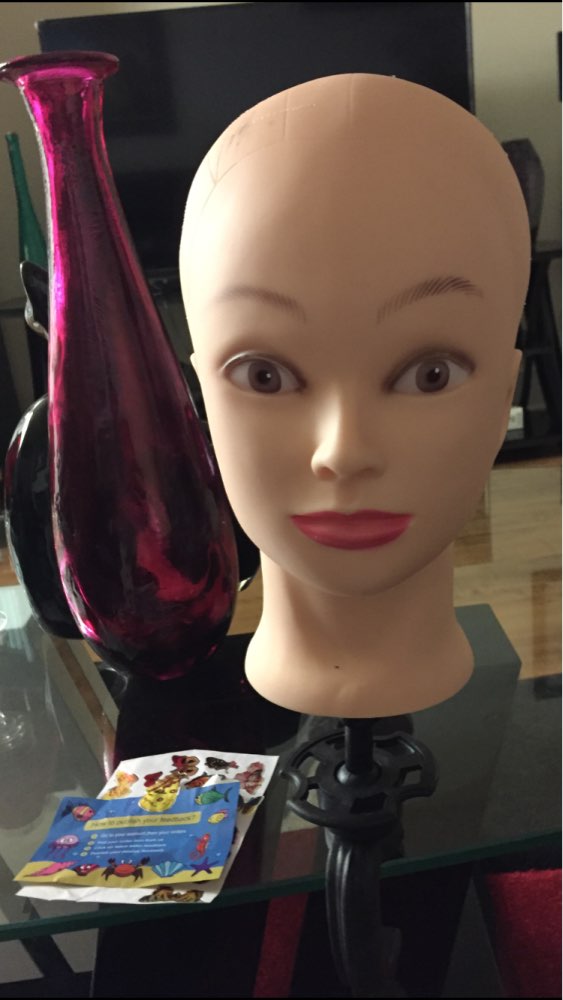 CAMMITEVER Mannequin Head with Holder Hairdress Doll Female Mannequin Head Plastic Mannequin Head For Wigs