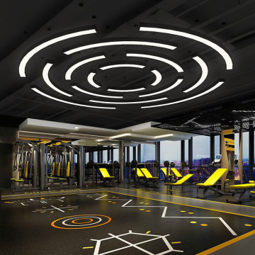 110-265V LED Circular Pendant Light for Gym and Office - 800mm Hexagonal Suspension Lamp