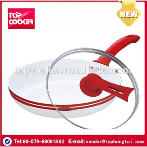 Cookware Factory Aluminium White Ceramic Fry Pan With lid