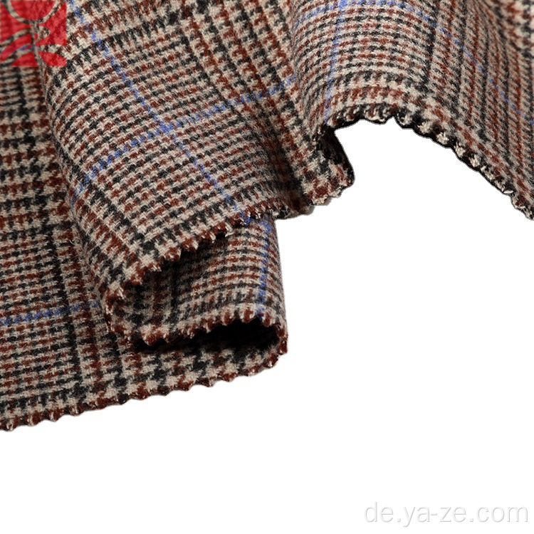 Doppelgesichtiger Tweed Houndstooth-Wollstoff für Mantel für Mantel