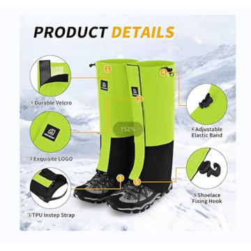 Leg Gaiters Waterproof Adjustable Shoe Snow