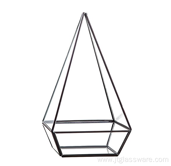 Pentahedron Pyramid Shape Glass Terrarium Decor