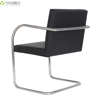 Genuine leather stainless tubular brno dining chair