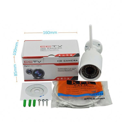 CCTV H.264 1.0MP Wireless WiFi Bullet IP Camera