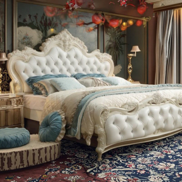 European Luxury Solid Wood Bed for Double/King Size - Princess Box Bed