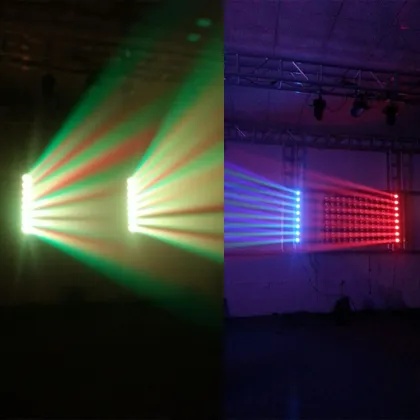 MarsLite 8x10W LED Beam Moving Head DJ Lights with Sound Control and Moving Bar