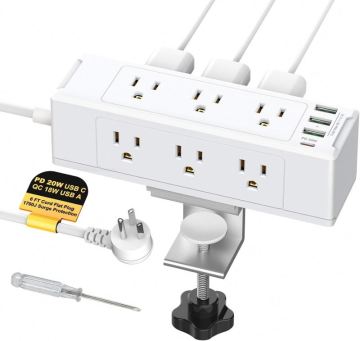 Pasek zasilania zacisków biurka z 9 punktami sprzedaży i 4 porty USB, ochrona 1700 dżuli
