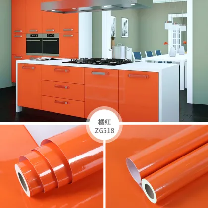 Glossy Pink Self-Adhesive Kitchen Countertop Waterproof Wallpaper