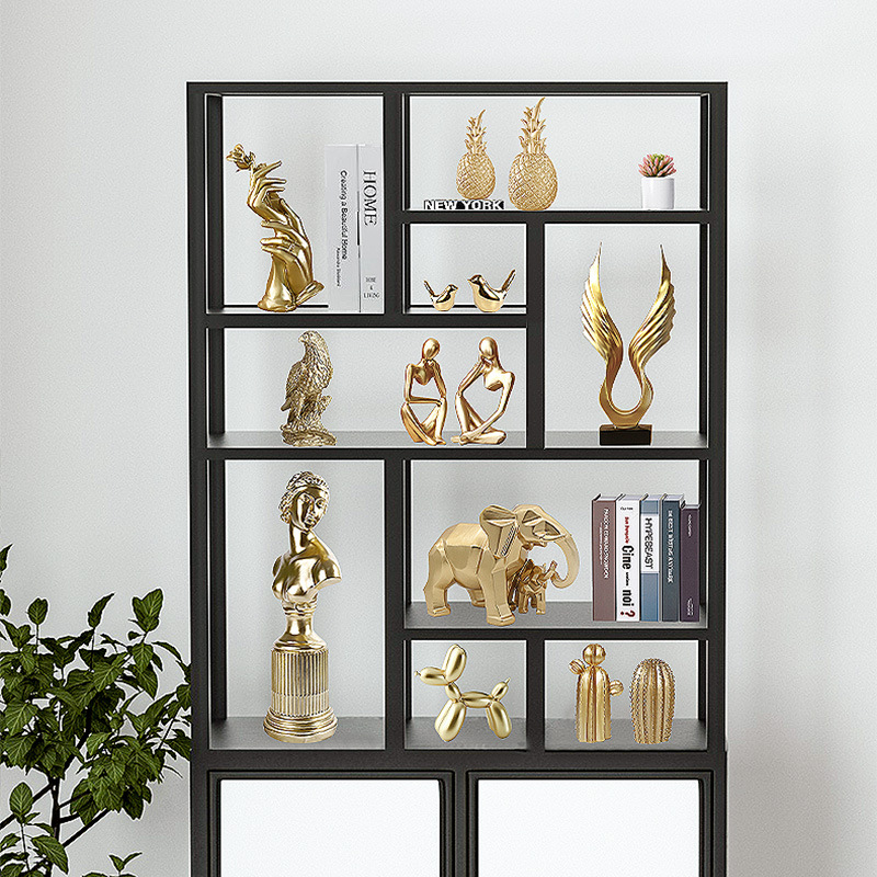 Home Decor Resin Sculpture Ornament Living Room Dining Room Grid Porch Wine Cabinet Decoration Gift Bookcase Display Frunishings