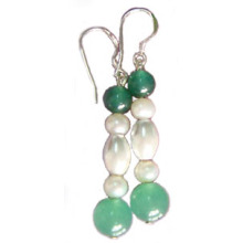 Mediumseagreen Hematite Earring With 925 Silver Hook