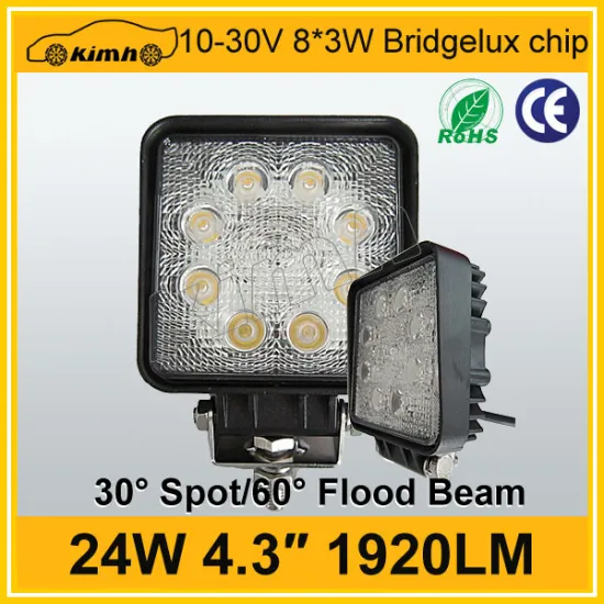 Guangzhou supplier led work lights for truck 4.3" 10-30v 24w 1920LM