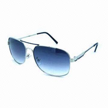 Fashionable Men's Metal Sunglasses with Revo Lenses, Metal Frame and Plastic Tips