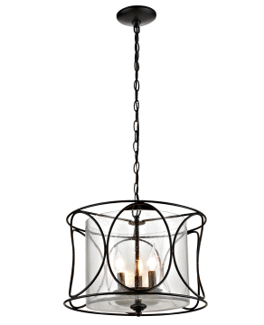 Rustic Farmhouse Seeded Glass Chandelier Lamp for Kitchen and Living Room