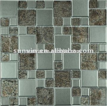 Washing room basin wall Electroplating silver ceramic tiles mosaic