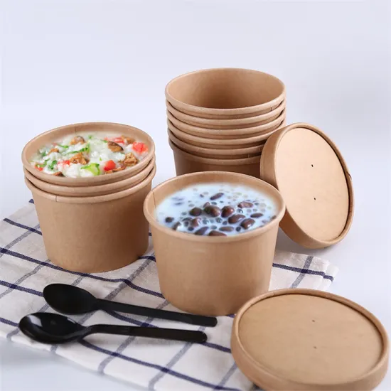 Paper soup bowl takeaway disposable restaurant takeout box