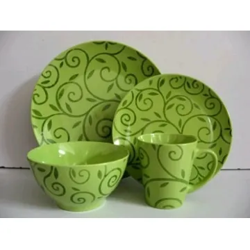 Glazed Ceramic Dinnerware Flower Design