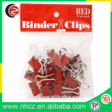 Small Red Binder Clips 19mm (.75 inch) - 25 Binder Clips per Pack