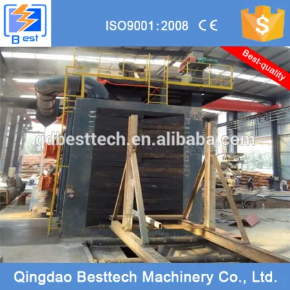 Steel Plate H Beam Shot Blasting Machine / Roller Conveyor H Beam Sandblaster