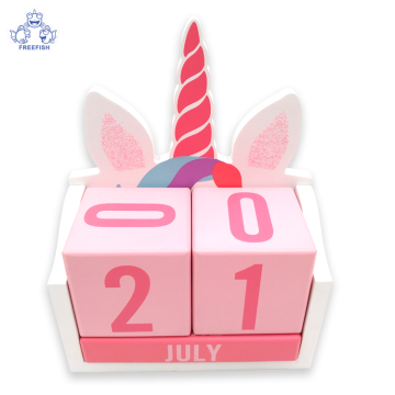 Επιτραπέζιοι ξύλινοι μονόκεροι Perpetual Calendar Wood Blocks