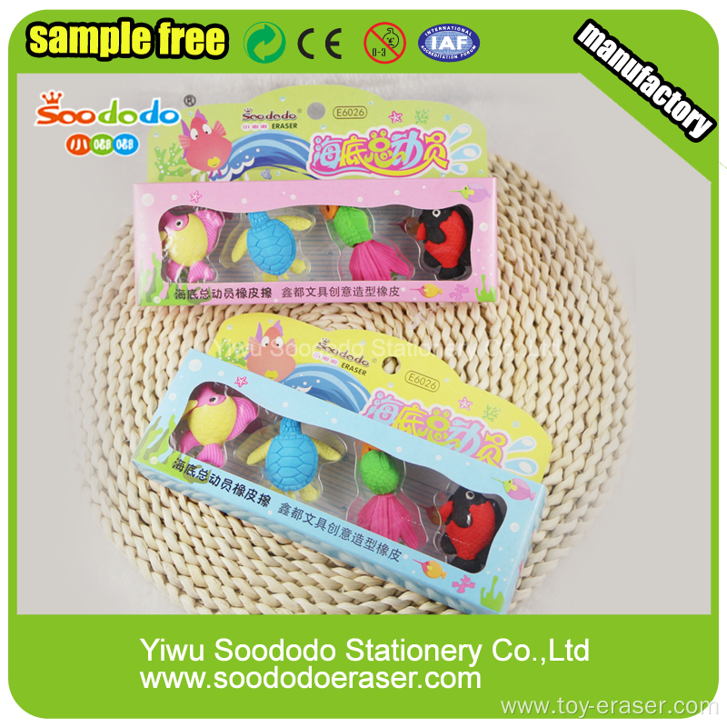 popular fish shape new eraser stationery set