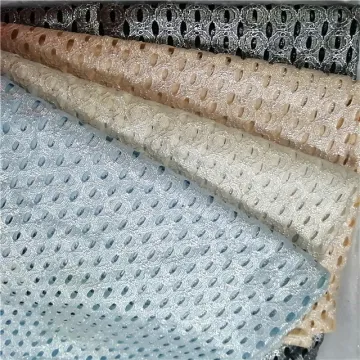 light blue color Nylon cotton lace foil fabric