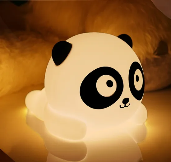 Rechargeable Pat Control Soft Silicone Cute Panda Night Light Toy for Kids