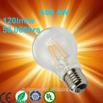 LED filament bulb incandescent Edison lamp global bulb A60 A19 E27 B22 4W 6W 8W