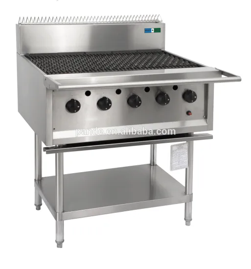 5 Burners Gas BBQ Grill With Grease Tray Under And Unfer-shelf