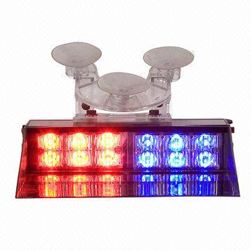 Vehicle Interior Suction Dash Deck LED Warning Light for Police Car/Ambulance/Fire Truck Use, 12V