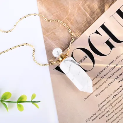 Natural Crystal Perfume Bottle Pendant