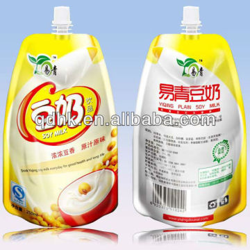 Stand up pouch with spout for milk and juice