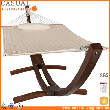 55" Double Quilted Fabric Hammock Swing with Pillow - Natural Color for Sale