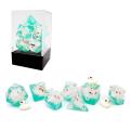 Bescon Swimming WhiteDuck RPG Dice Set of 7, Novelty White Duck Polyhedral Game Dice set