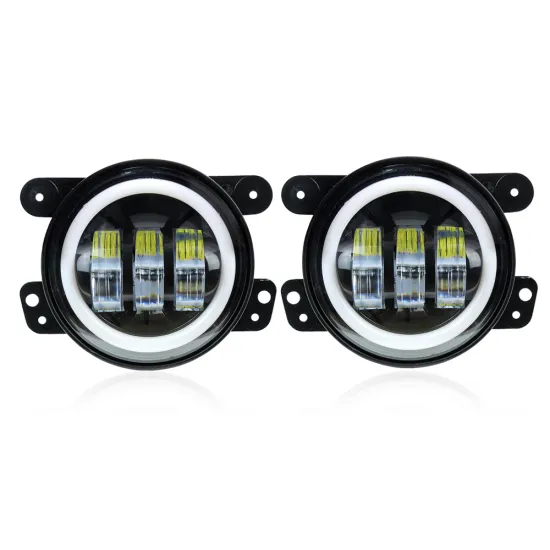 4 Inch 30W Round LED Fog Light Angel Eyes Halo Kit for Jeep Wrangler JK 2007-2017 Driving Lamps