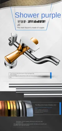 3-Function Brass Bathroom Slide Bar Shower Sets