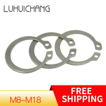 LUCHANG 50Pcs M8-M18 Gourd Stainless Steel Shaft C-type Elastic External Circlip Snap Retaining Ring Clamp Spring Lock Washer