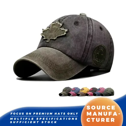 Canada Maple Leaf Washed Baseball Caps
