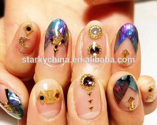 2016 Wholesale fashion nail art design nail shell strip , 3D new nail art stickers