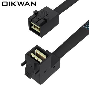 MiniSAS HD SFF-8643 TO SFF-8643 90 Degree Internal SAS HD to Internal SAS HD Cable