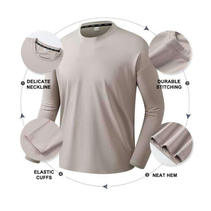 Wholesale Solid Color Long Sleeve Sports Shirt