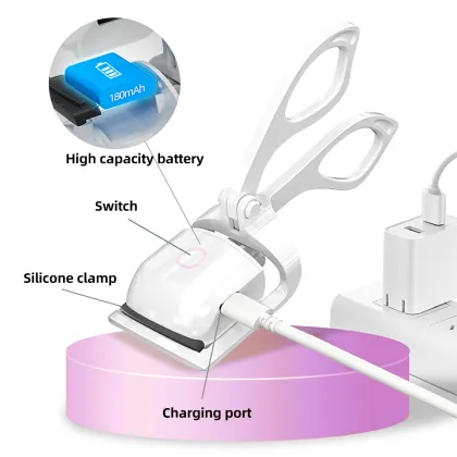 Electric Heated Eyelash Curler Rizador de Pestañas Eléctrico de 360