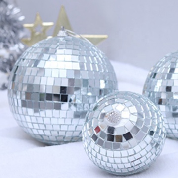 Lightweight Hanging Silver Glass Mirror Balls for Christmas Decor