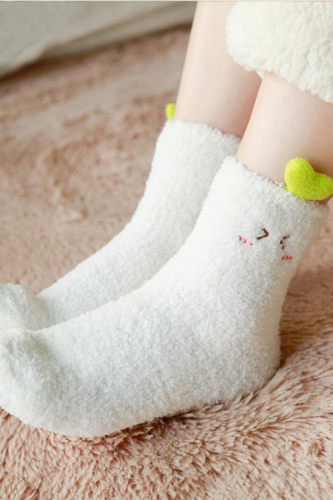 Parent-child warm anti-slip chiniller home socks