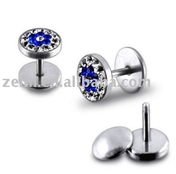 preciosa crystal stone ear tunnel plug ring body piercing tunnel jewelry